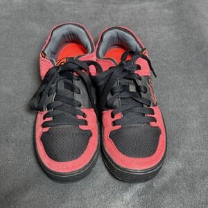 Five Ten Freerider Shoes Mens 9.5 Red Black Suede Mesh MTB Flat Pedal EF6950
